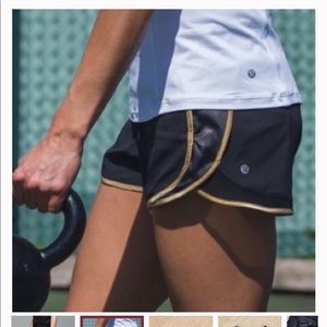 Lululemon Super Squad Shorts | Black W/Gold Trim